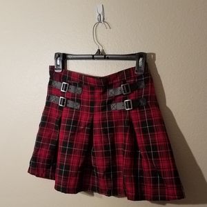 Hot Topic Black and Red Plaid Skirt